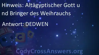 Altagyptischer Gott Und Bringer Des Weihrauchs Losungen Codycrossanswers Org