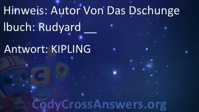 autor von das dschungelbuch rudyard losungen codycrossanswers org