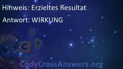 Erzieltes Resultat Losungen Codycrossanswers Org