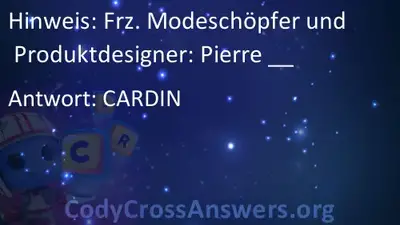 Frz Modeschopfer Und Produktdesigner Pierre Losungen Codycrossanswers Org