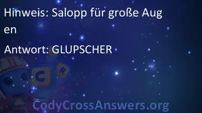 Salopp Fur Grosse Augen Losungen Codycrossanswers Org