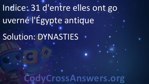 31 D Entre Elles Ont Gouverne L Egypte Antique Solution Codycrossanswers Org
