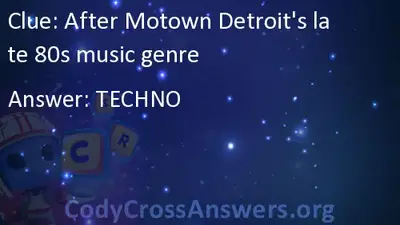 After Motown Detroit S Late 80s Music Genre Answers Codycrossanswers 