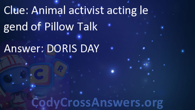 Animal activist acting legend of Pillow Talk Answers 
