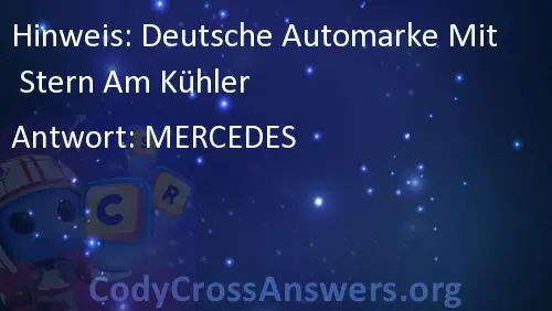 Deutsche Automarke Mit Stern Am Kuhler Losungen Codycrossanswers Org