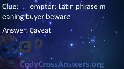 Emptor Latin Phrase Meaning Buyer Beware Answers Codycrossanswers Org