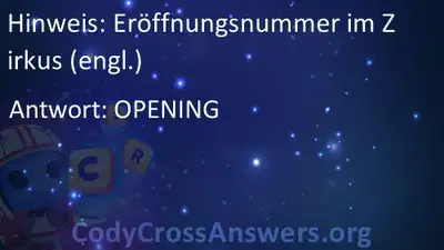 Eroffnungsnummer Im Zirkus Engl Losungen Codycrossanswers Org