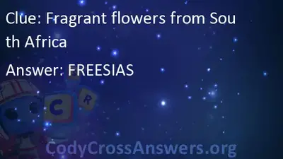 Fragrant Flowers From South Africa Answers Codycrossanswers Org