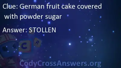German Fruit Cake Covered With Powder Sugar Answers Codycrossanswers Org