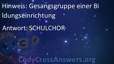 Gesangsgruppe Einer Bildungseinrichtung Losungen Codycrossanswers Org