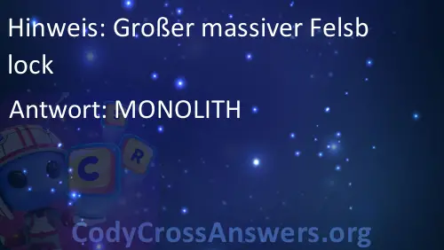 Grosser Massiver Felsblock Losungen Codycrossanswers Org