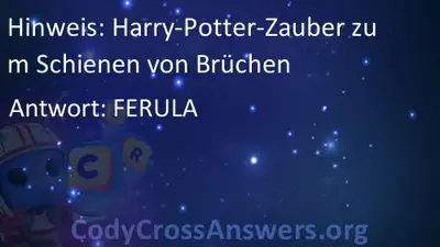 Harry Potter Zauber Zum Schienen Von Bruchen Losungen Codycrossanswers Org