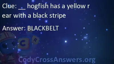 Hogfish Has A Yellow Rear With A Black Stripe Answers Codycrossanswers 