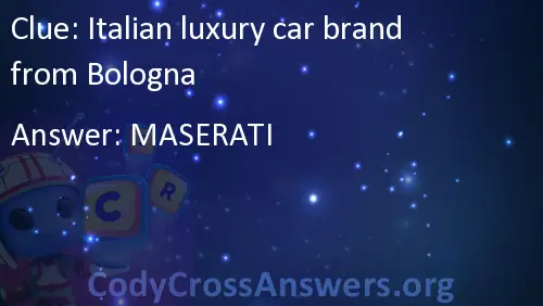 Italian luxury car brand from Bologna Answers - CodyCrossAnswers.org