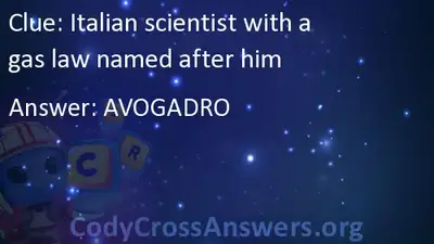 Italian Scientist With A Gas Law Named After Him Answers Codycrossanswers 