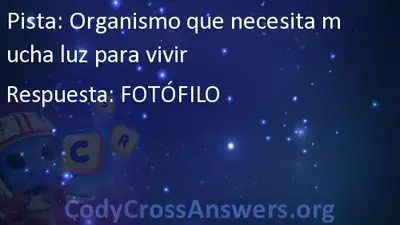 Organismo Que Necesita Mucha Luz Para Vivir Respuestas Codycrossanswers Org