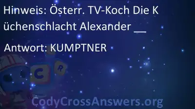 Osterr Tv Koch Die Kuchenschlacht Alexander Losungen Codycrossanswers Org