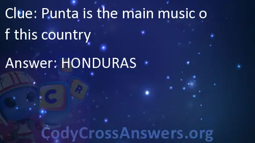  Punta Is The Main Music Of This Country Answers CodyCrossAnswers