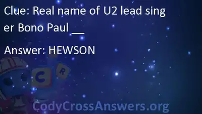 Real Name Of U2 Lead Singer Bono Paul Answers Codycrossanswers Org