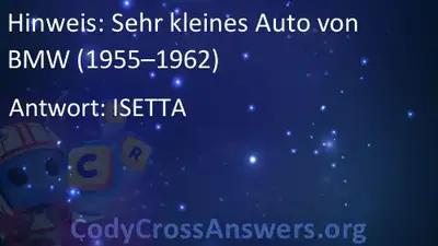 Sehr Kleines Auto Von Bmw 1955 1962 Losungen Codycrossanswers Org
