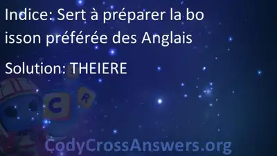 Sert A Preparer La Boisson Preferee Des Anglais Solution Codycrossanswers Org