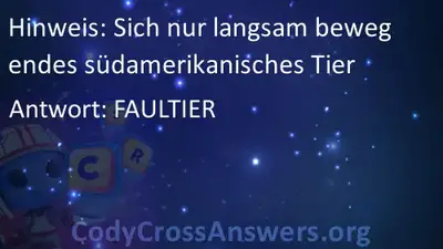 Sich Nur Langsam Bewegendes Sudamerikanisches Tier Losungen Codycrossanswers Org