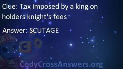 Tax Imposed A King On Holders Knight S Fees Answers Codycrossanswers 