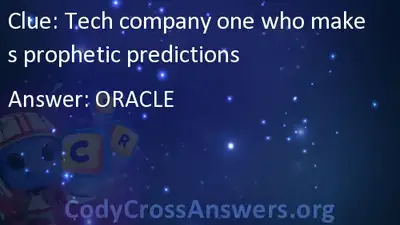 Tech Company One Who Makes Prophetic Predictions Answers Codycrossanswers Org