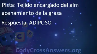 Tejido Encargado Del Almacenamiento De La Grasa Respuestas Codycrossanswers 