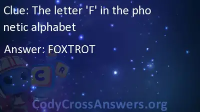 The Letter F In The Phonetic Alphabet Answers Codycrossanswers Org